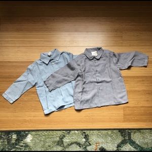 2 Vintage European Button Down Shirts, 2T or 86cm